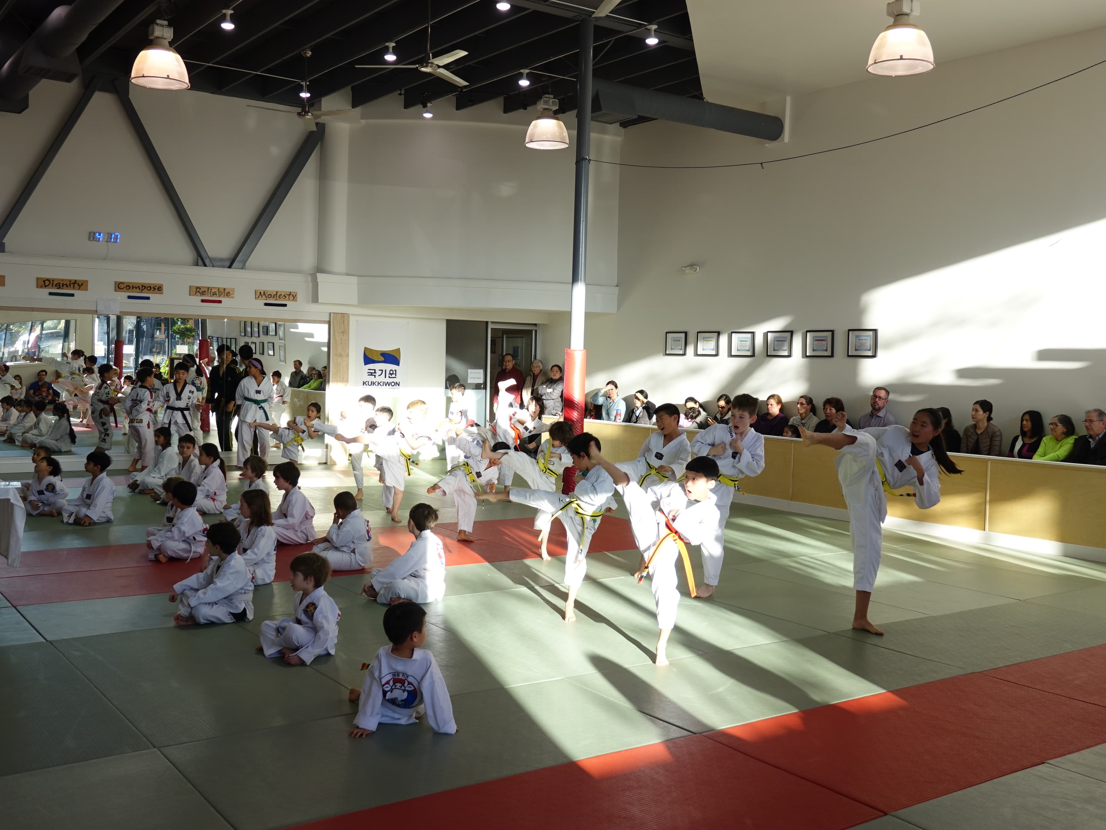 Eagle Taekwondo students training